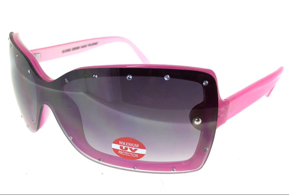 Kids’ Sunglasses – Dark Pink Arms with Rhinestone Lenses, 100% UVA/UVB Protection