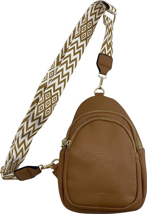 Tan Vegan Leather Crossbody Purse