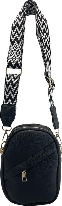 Black Vegan Leather Crossbody Purse