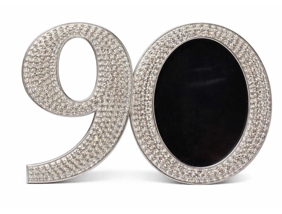 Numeral “90” Metal Memory Frame