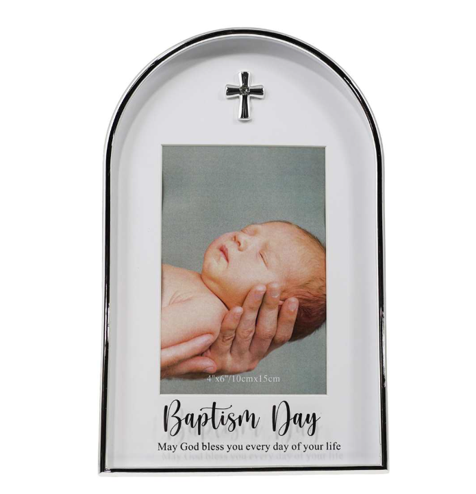 Baptism Day Silver Arch Frame – 4x6 Photo Frame