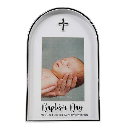 Baptism Day Silver Arch Frame – 4x6 Photo Frame
