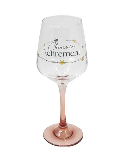 ‘Cheers Retirement’ Wine Glass