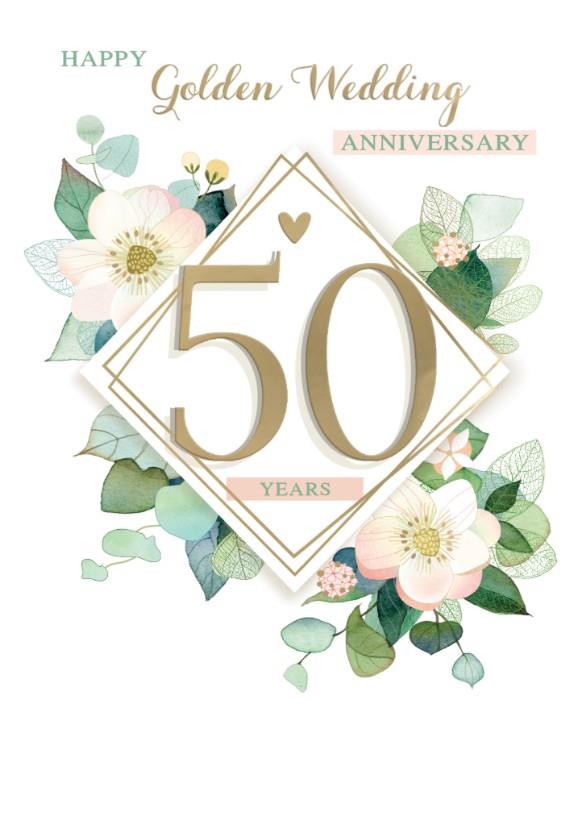 Happy Golden Wedding Anniversary – 50 Years – Greeting Card