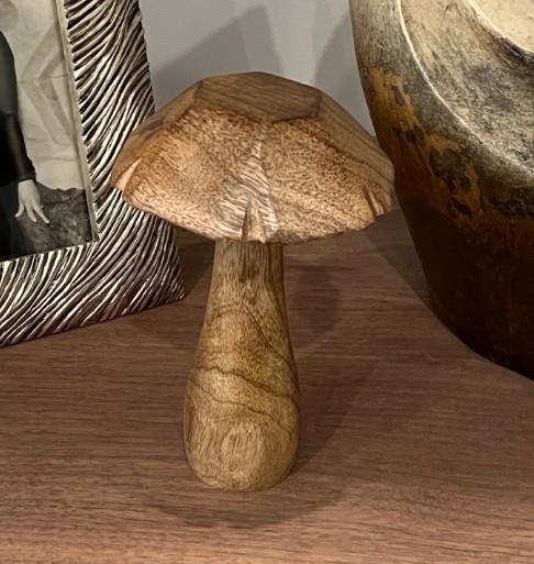 Wooden Mushroom Figure