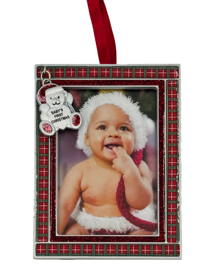 Baby’s First Christmas Bear Photo Frame Ornament