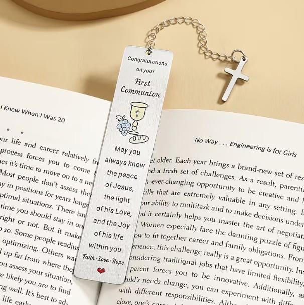 First Communion Stainless Steel Bookmark