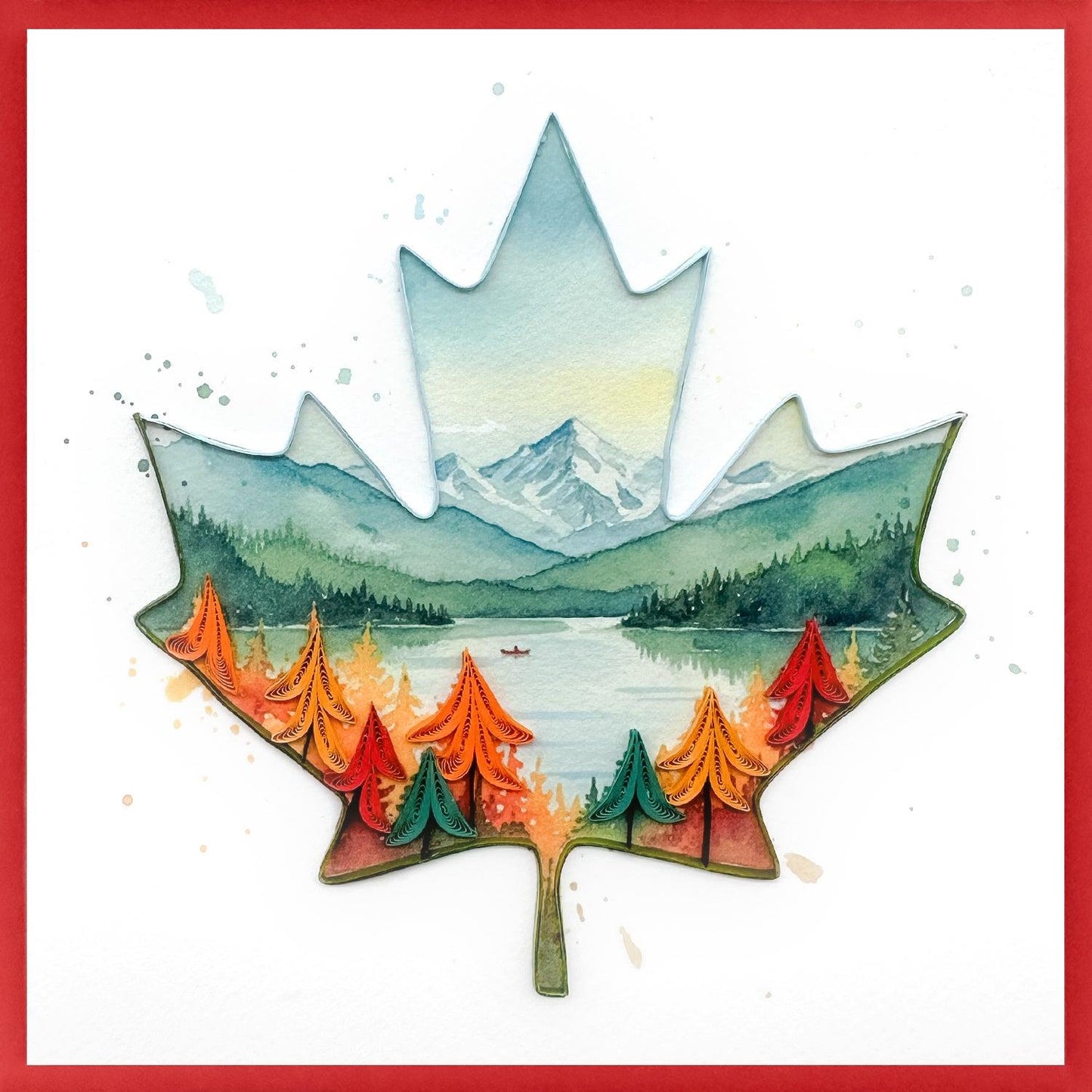 Quilling Maple Leaf Card