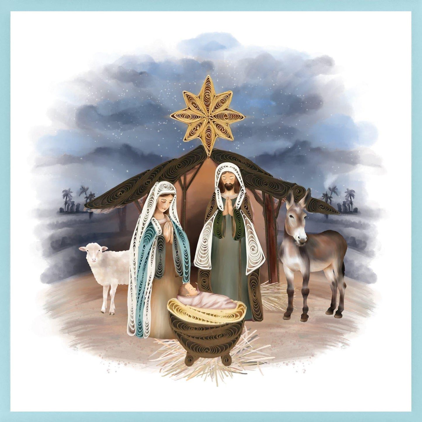 Quilling Nativity Christmas Card