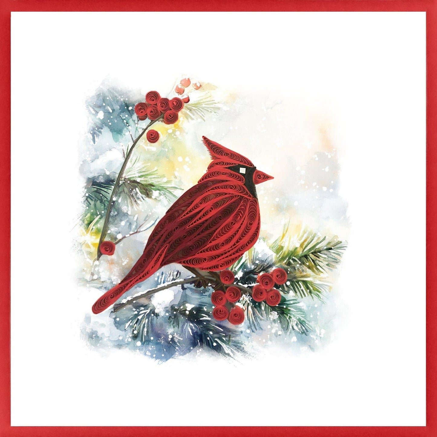 Quilling Winter Cardinal Card