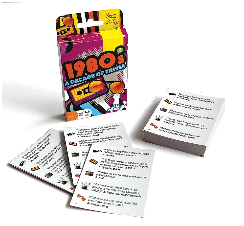 1980s: A Decade of Trivia Card Game – 80s Trivia Game – Ages 12+