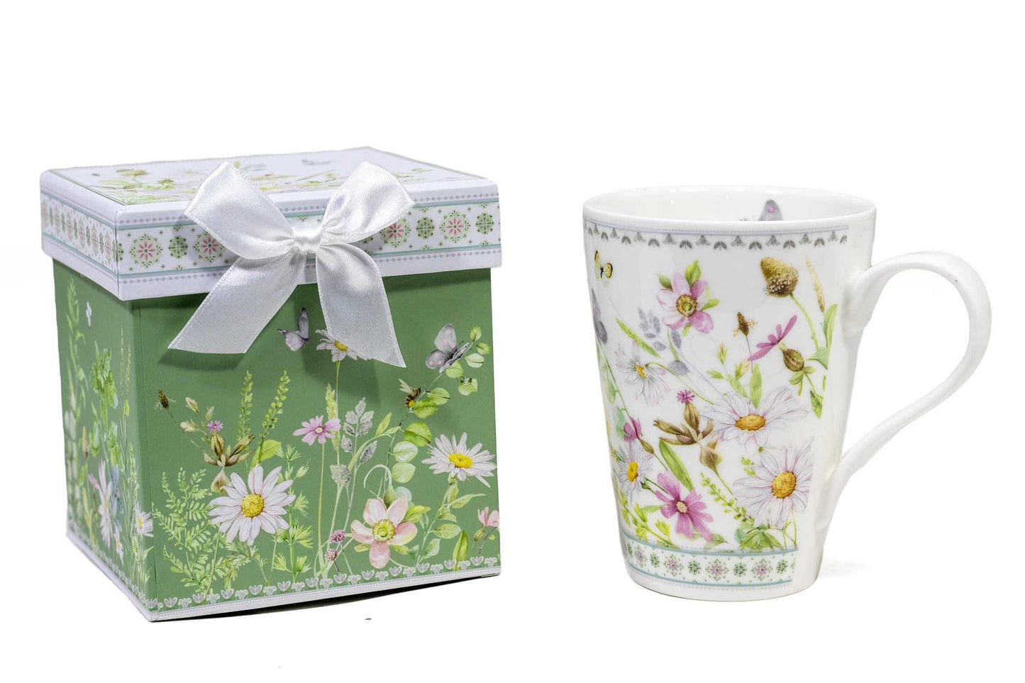 Porcelain Floral Mug with Gift Box