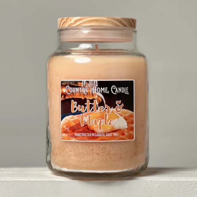 Butter & Maple Scented Candle – Canadian Made – 26 oz