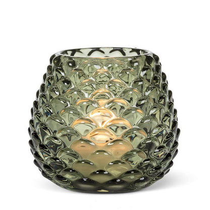 Medium Green Pinecone Tealight Holder – Glass
