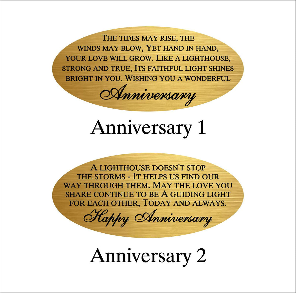Gold-Tone Lighthouse Anniversary Plaque
