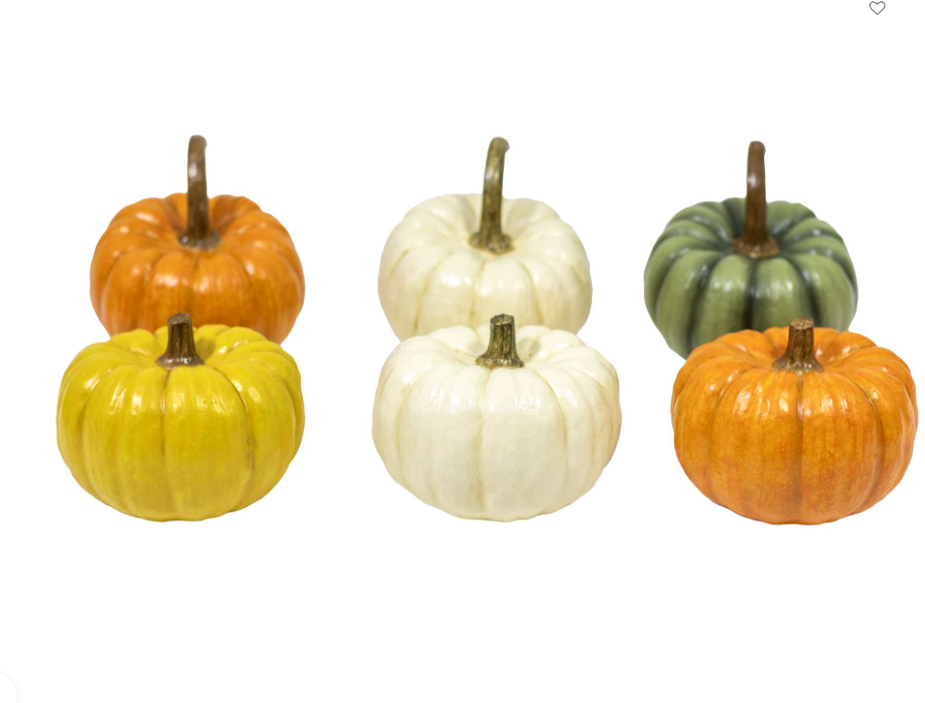 Poly Coloured Small Pumpkin Décor