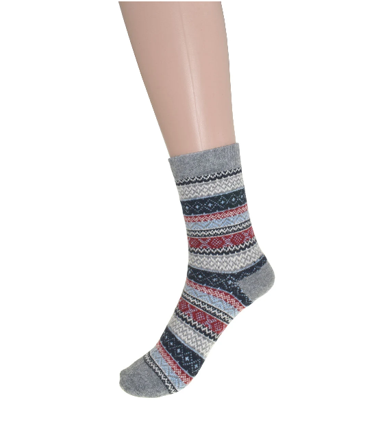 Ladies Grey Geometric Triangle Socks