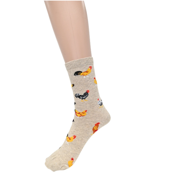 Ladies Beige Chicken Socks