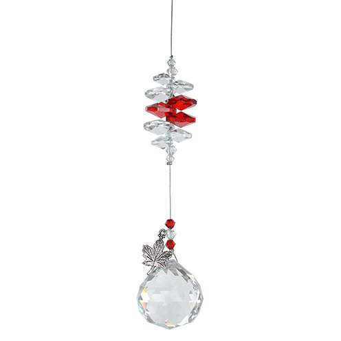 Canadian Maple Leaf Crystal Suncatcher