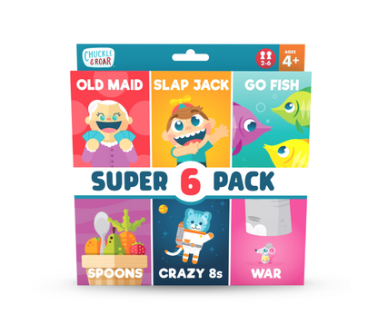 Chuckle & Roar Super 6 Pack – 6 Classic Card Games – Ages 4+