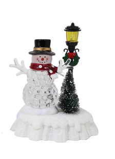 Street Light Decoration with Snowman