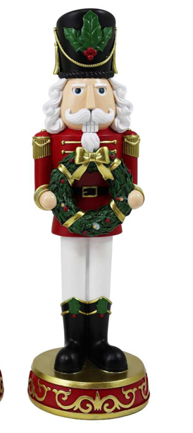 Nutcracker holding wreath