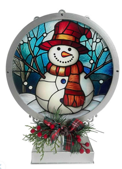 LED Stained Glass Snowman