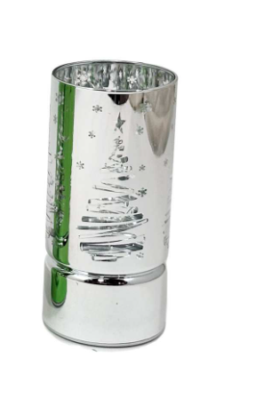 Silver LED Christmas Cylinder