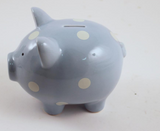 Blue Polka Dot Piggy Bank