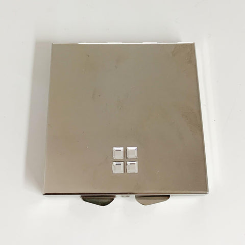 Square Silver Tone Compact