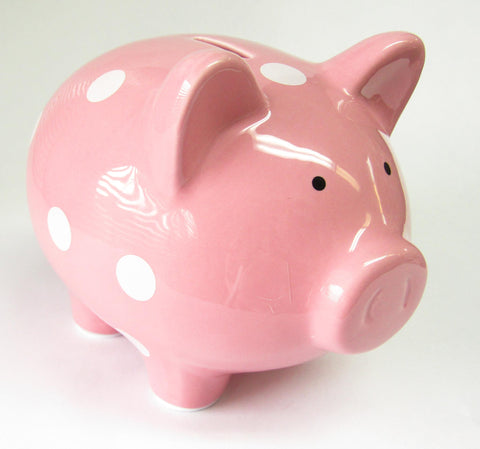 Pink Polka Dot Piggy Bank