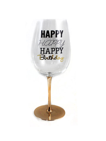 Happy Birthday Wine Glass