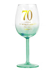 70th Birthday Wine Glass