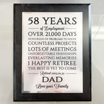 Retirement by the Numbers Plaque