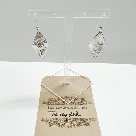 Silver Drop Earrings by L Carr