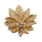 Flower Brooch with Rhinestones