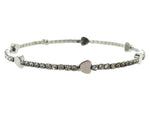 Rhinestone Bracelet with Solid Hearts