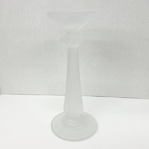 Frosted Pillar Candle Holder